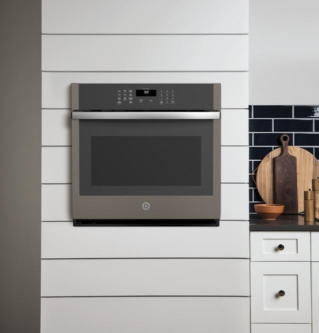 GE - 5 cu. ft Single Wall Oven in Grey - JTS3000ENES