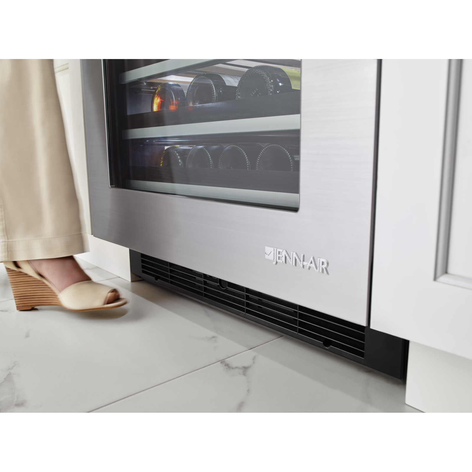 JennAir - 23.88 Inch 46 Wine Bottles Wine Fridge Refrigerator in Stainless - JUW24FRERS