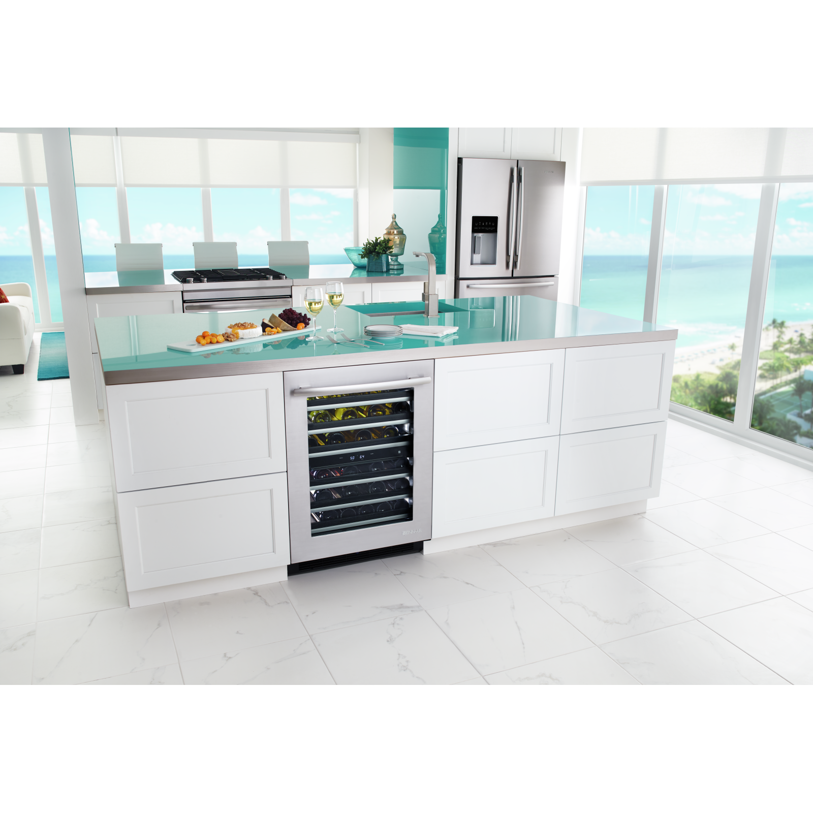 JennAir - 23.88 Inch 46 Wine Bottles Wine Fridge Refrigerator in Stainless - JUW24FRERS