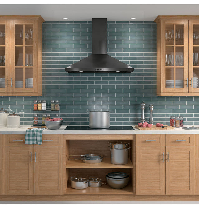 GE - 36 Inch 350 CFM Wall Mount and Chimney Range Vent in Black Stainless - JVW5361BJTSC