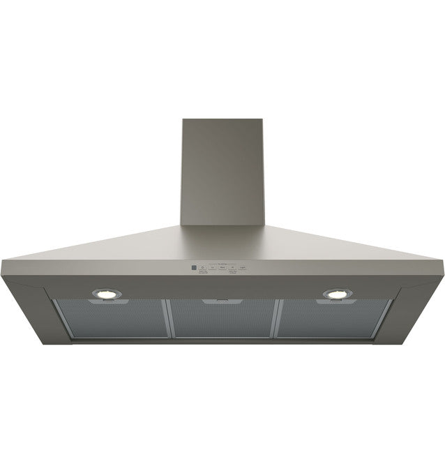 GE - 36 Inch 350 CFM Wall Mount and Chimney Range Vent in Grey - JVW5361EJESC