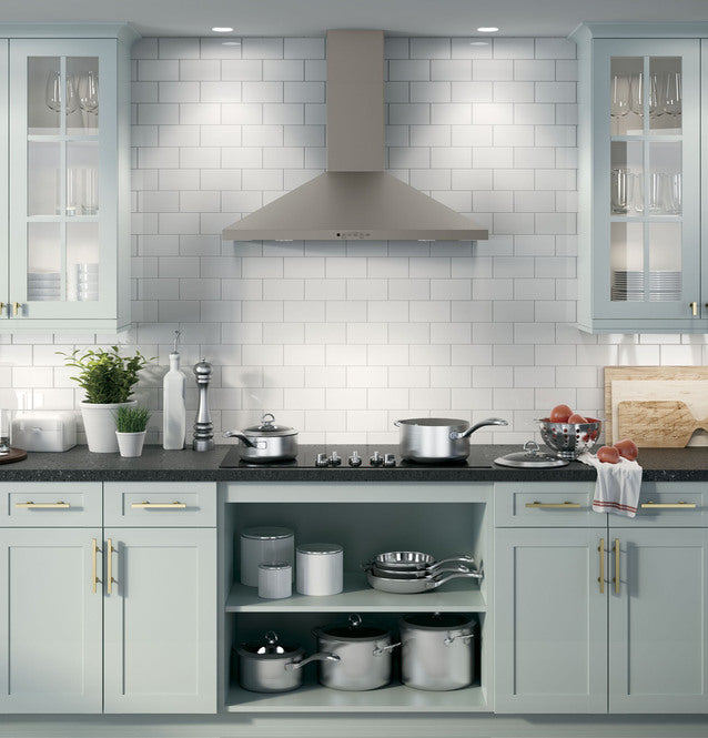 GE - 36 Inch 350 CFM Wall Mount and Chimney Range Vent in Grey - JVW5361EJESC