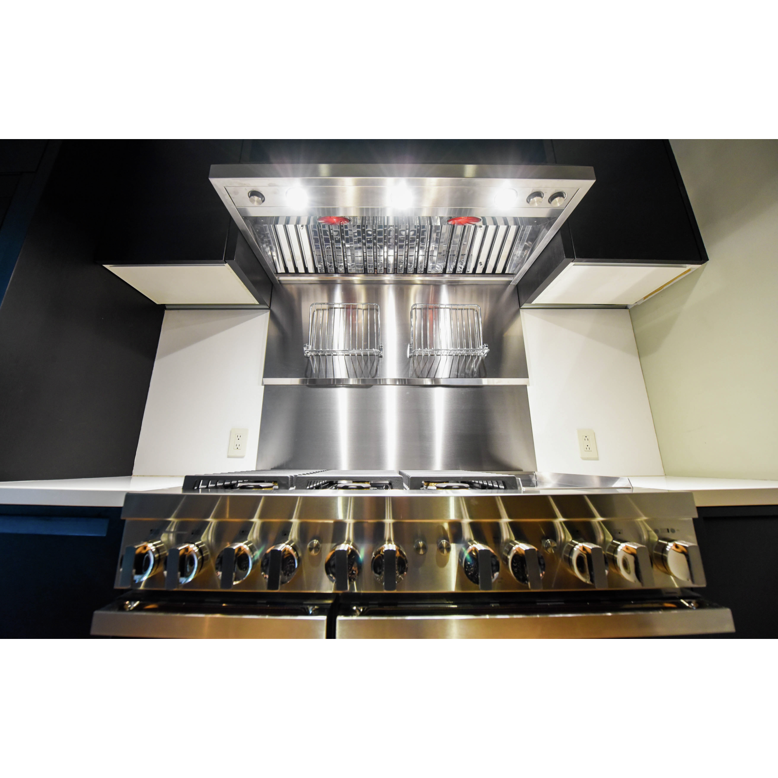 JennAir - 48 Inch 1200 CFM Wall Mount and Chimney Range Vent in Stainless - JXW9048HP