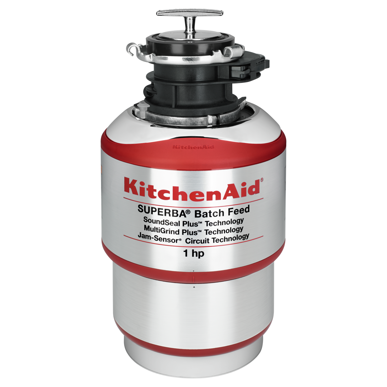 KitchenAid - 401-Horsepower Batch Feed Food Waste Disposer in Red - KBDS100T