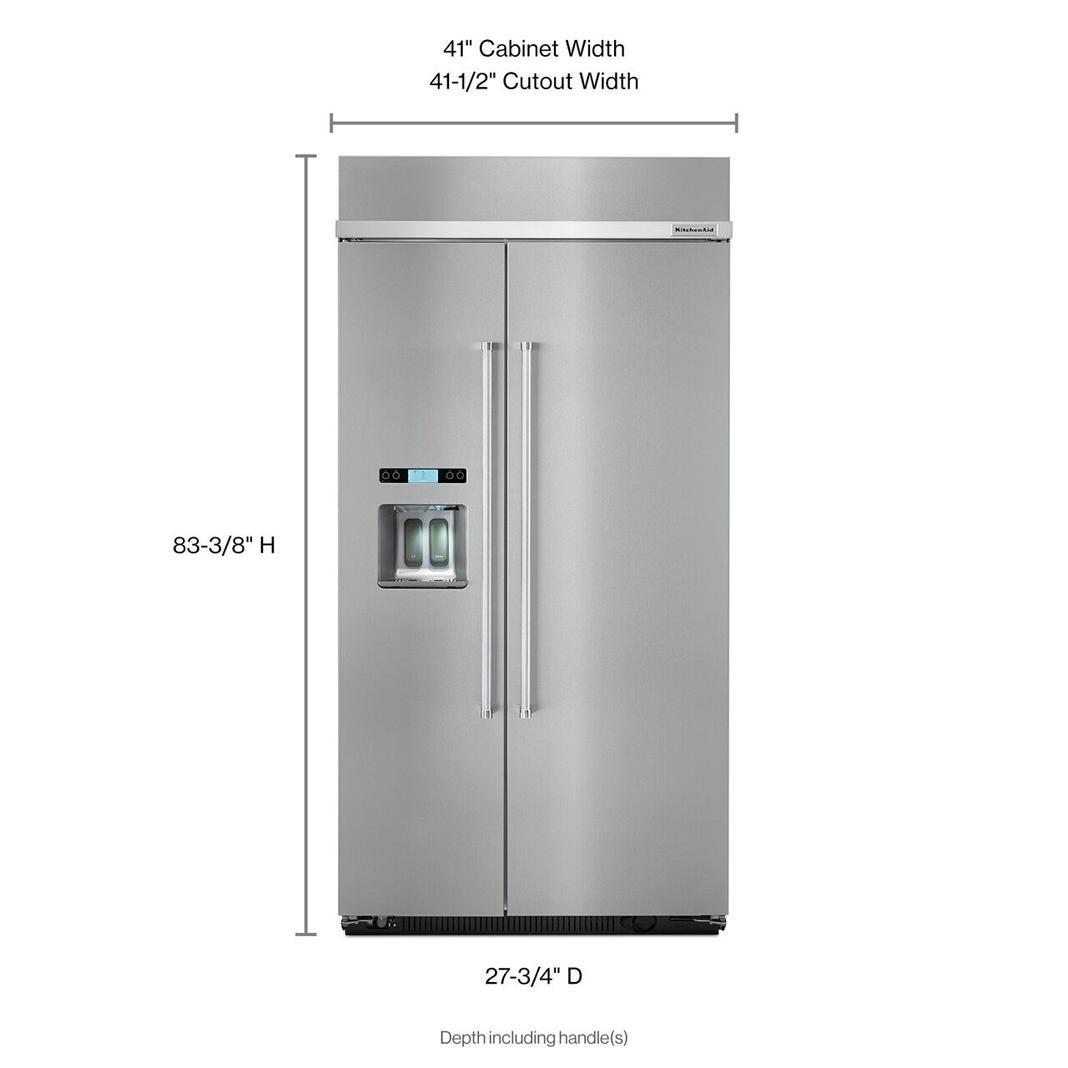 KitchenAid - 42.25 Inch 25 cu. ft Side by Side Refrigerator in Stainless - KBSD602ESS