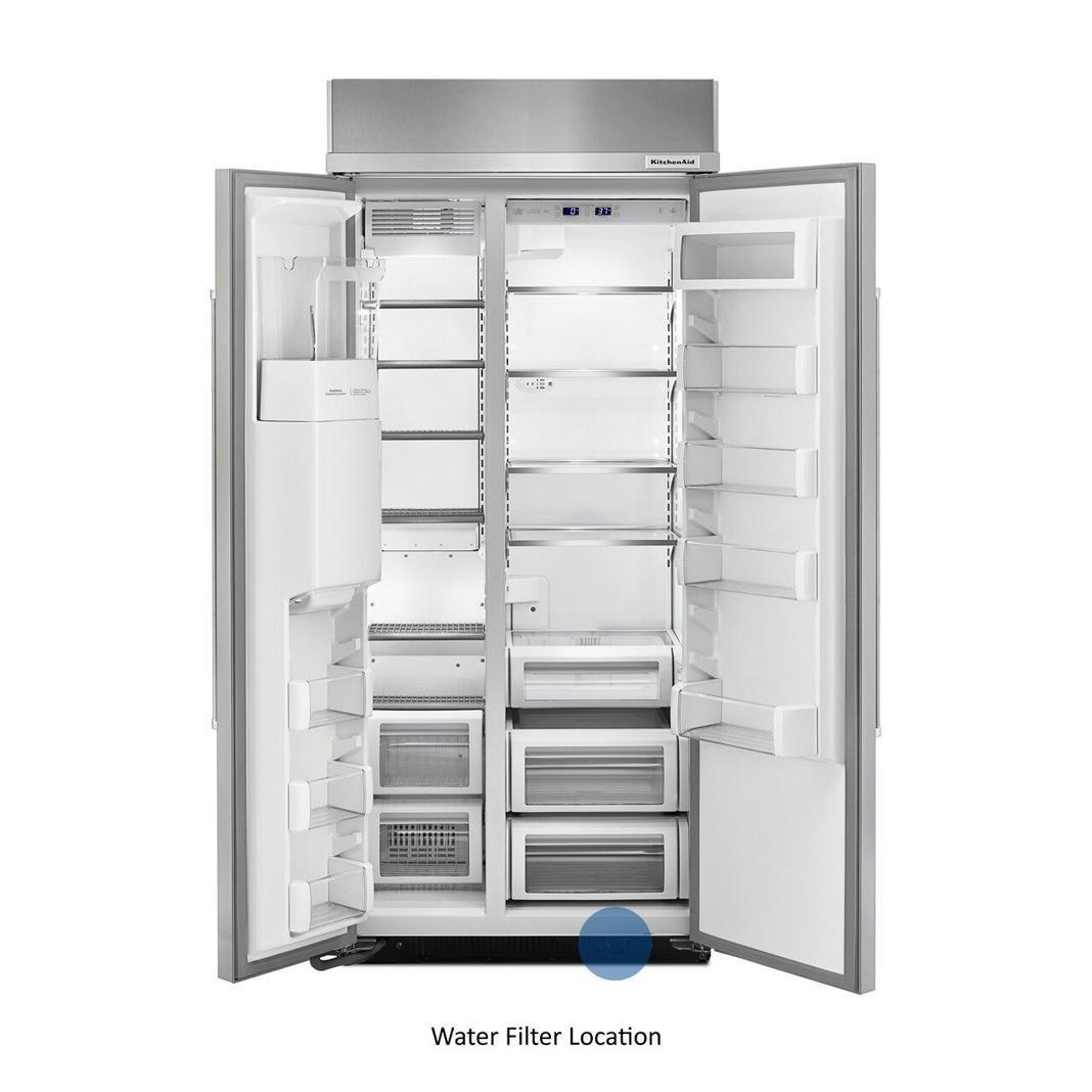 KitchenAid - 36.25 Inch 20.8 cu. ft Side by Side Refrigerator in Stainless - KBSD606ESS