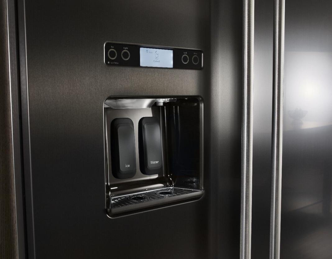 KitchenAid - 48.25 Inch 29.5 cu. ft Side by Side Refrigerator in Black Stainless - KBSD608EBS