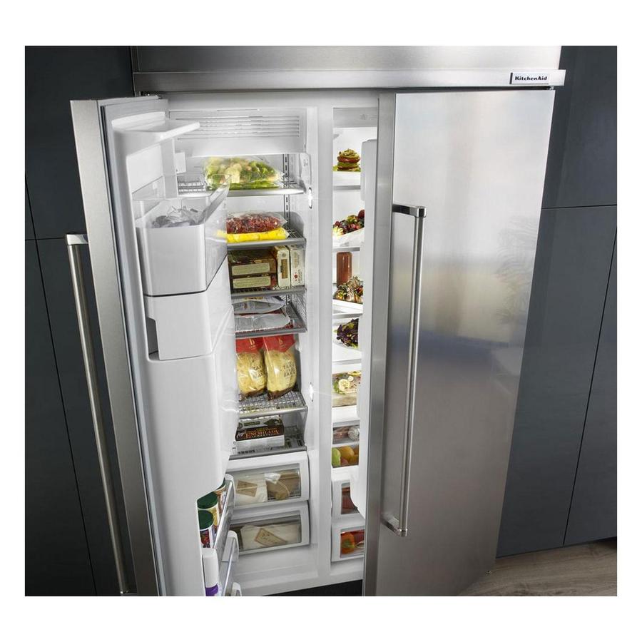 KitchenAid - 48.3 Inch 29.5 cu. ft Side by Side Refrigerator in Stainless - KBSD608ESS