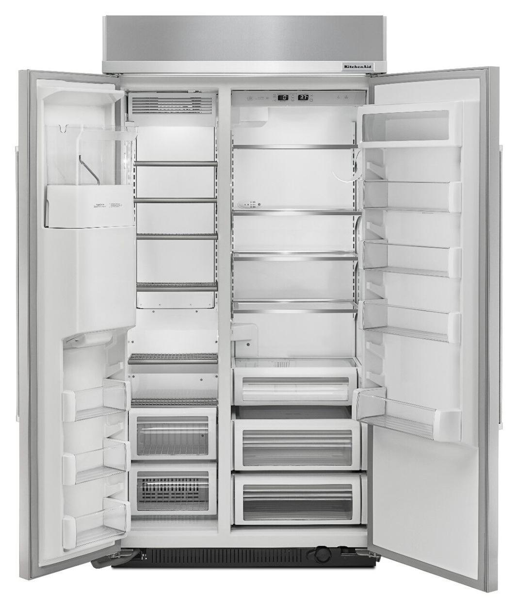 KitchenAid - 42.25 Inch 25 cu. ft Side by Side Refrigerator in Stainless - KBSD612ESS
