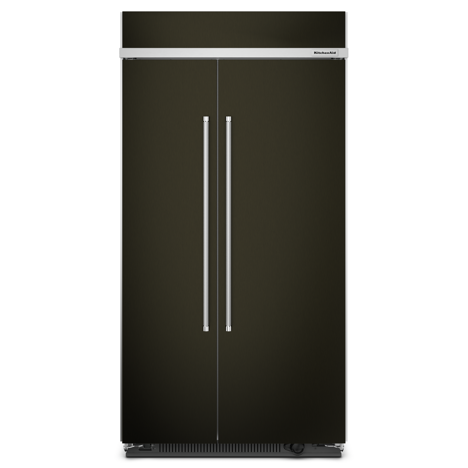 KitchenAid - 41.25 Inch 25.5 cu. ft Side-by-Side Refrigerator in Black Stainless - KBSN702MBS
