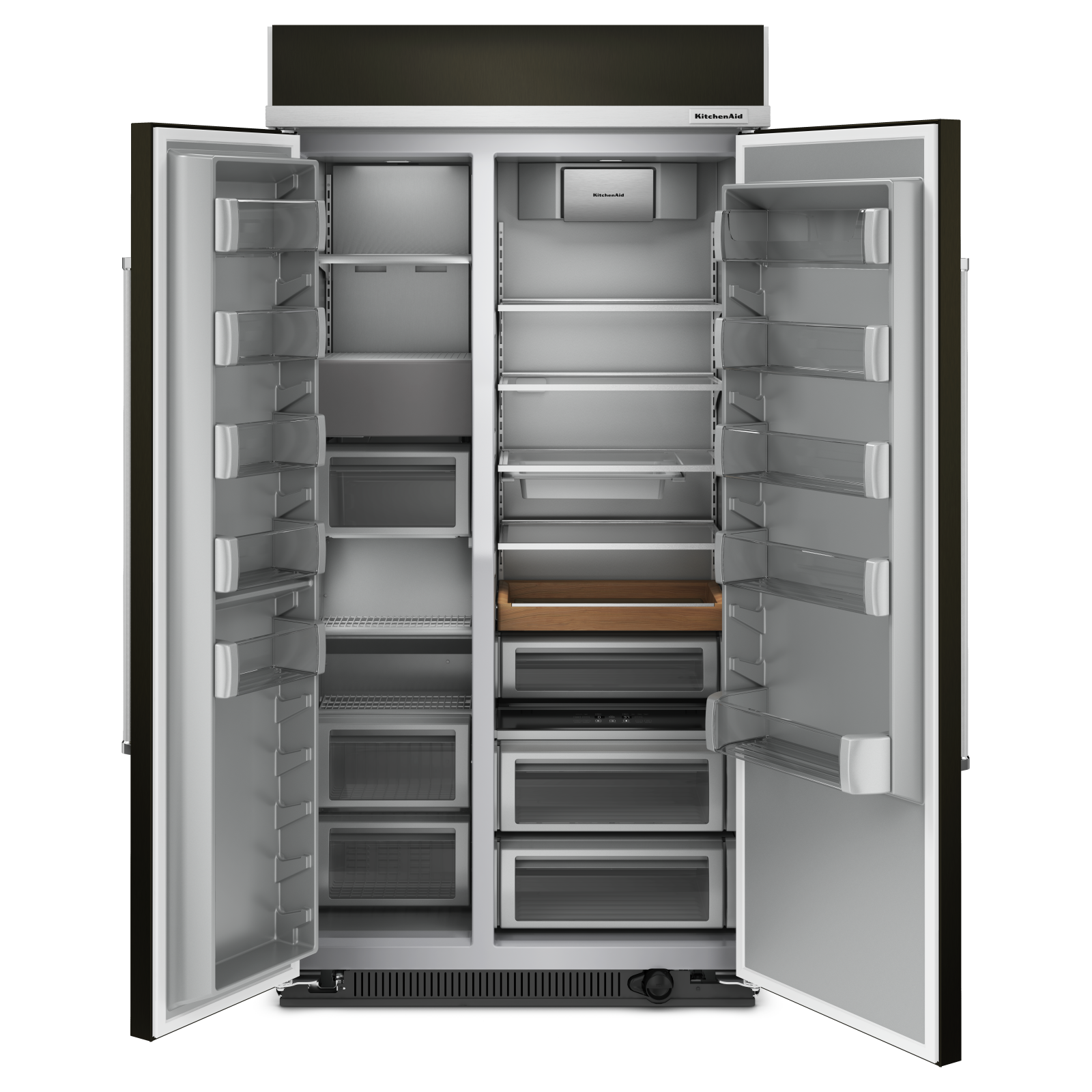 KitchenAid - 41.25 Inch 25.5 cu. ft Side-by-Side Refrigerator in Black Stainless - KBSN702MBS