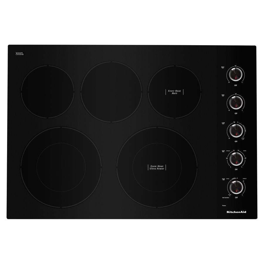 KitchenAid - 30.8 inch wide Electric Cooktop in Black - KCES550HBL