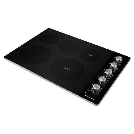 KitchenAid - 30 inch wide Electric Cooktop in Stainless Steel - KCES550HSS