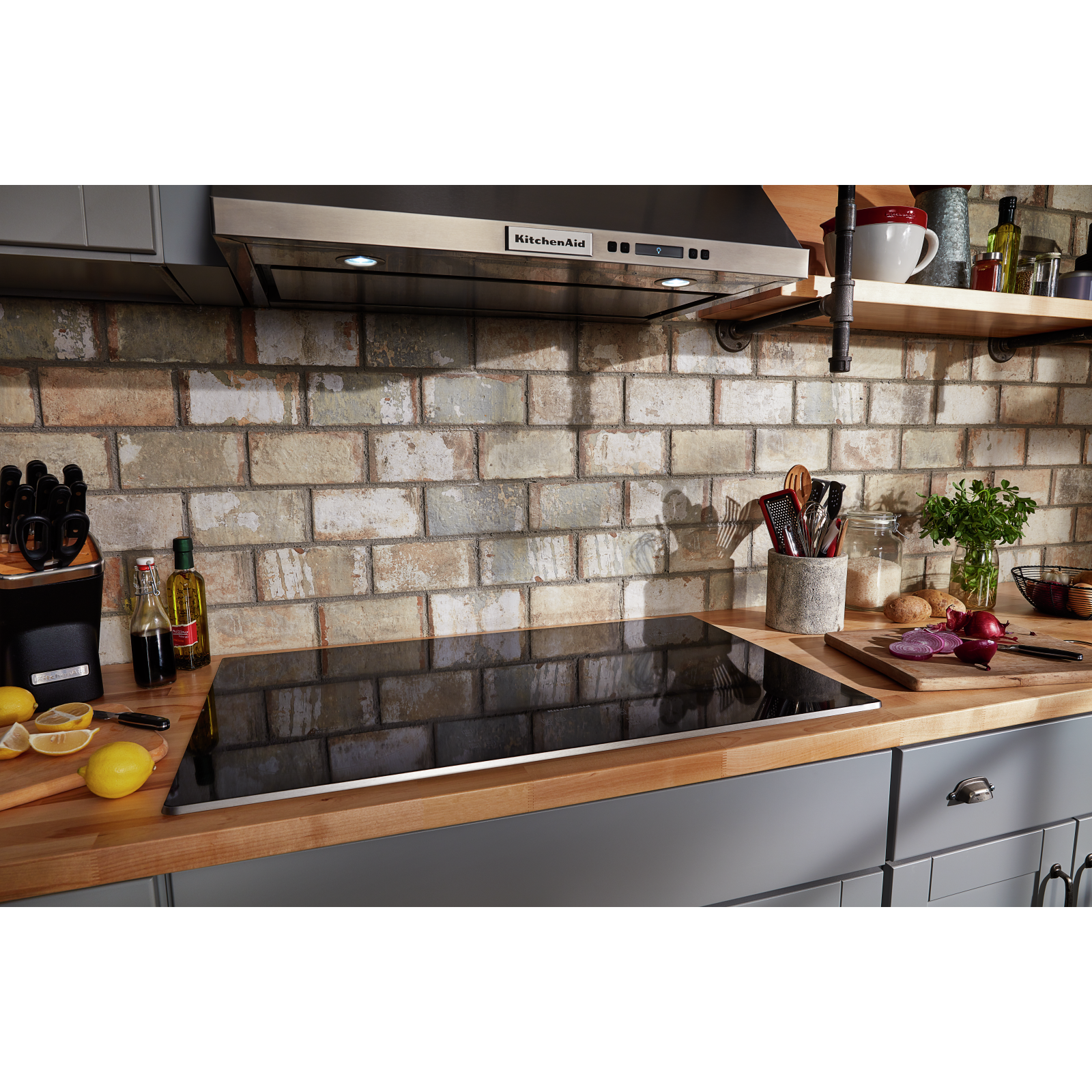 KitchenAid - 34.4 inch wide Electric Cooktop in Stainless - KCES956KSS