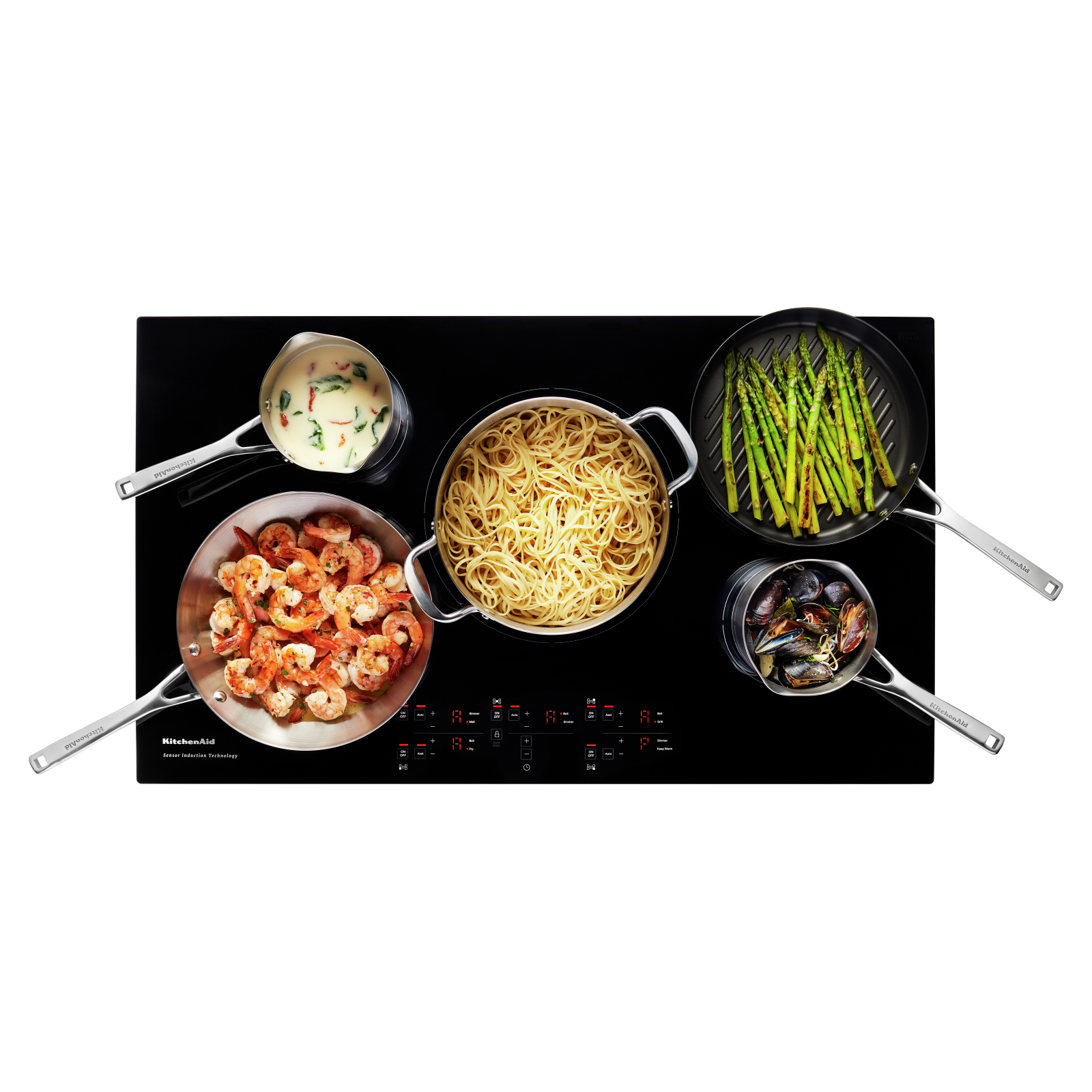 KitchenAid - 35.5625 inch wide Induction Cooktop in Black - KCIG556JBL