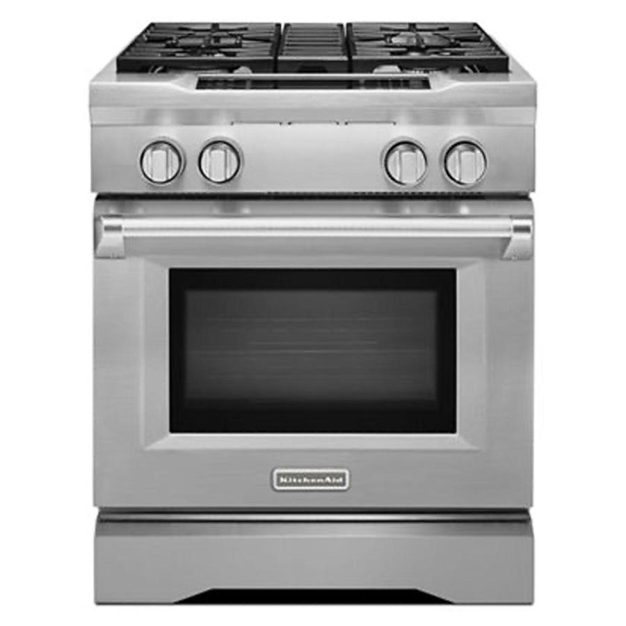 KitchenAid - 4.1 cu. ft Duel Fuel Range in Stainless - KDRS407VSS