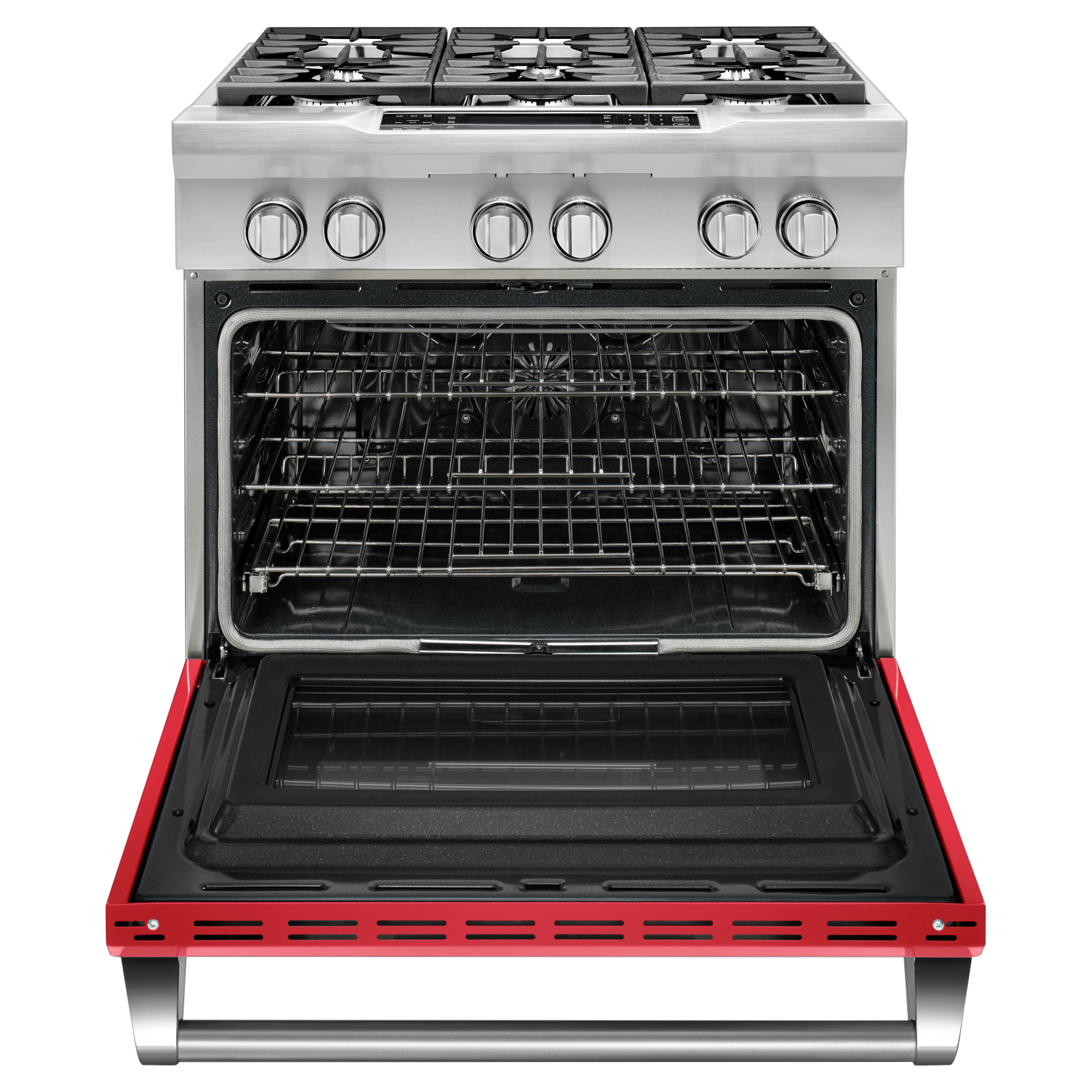 KitchenAid - 5.1 cu. ft Dual Fuel Range in Red - KDRS467VSD