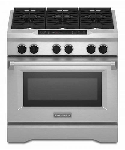 KitchenAid - 5.1 cu. ft Duel Fuel Range in Stainless Steel - KDRS467VSS