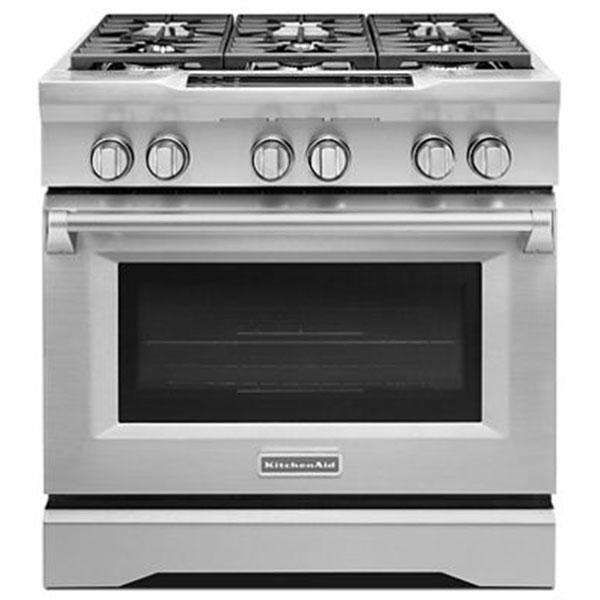 KitchenAid - 5.1 cu. ft Duel Fuel Range in Stainless Steel - KDRS467VSS