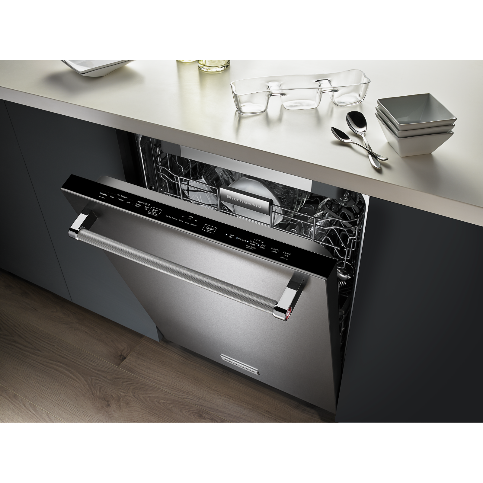 KitchenAid - 46 dBA Built In Dishwasher in Stainless - KDTE204ESS