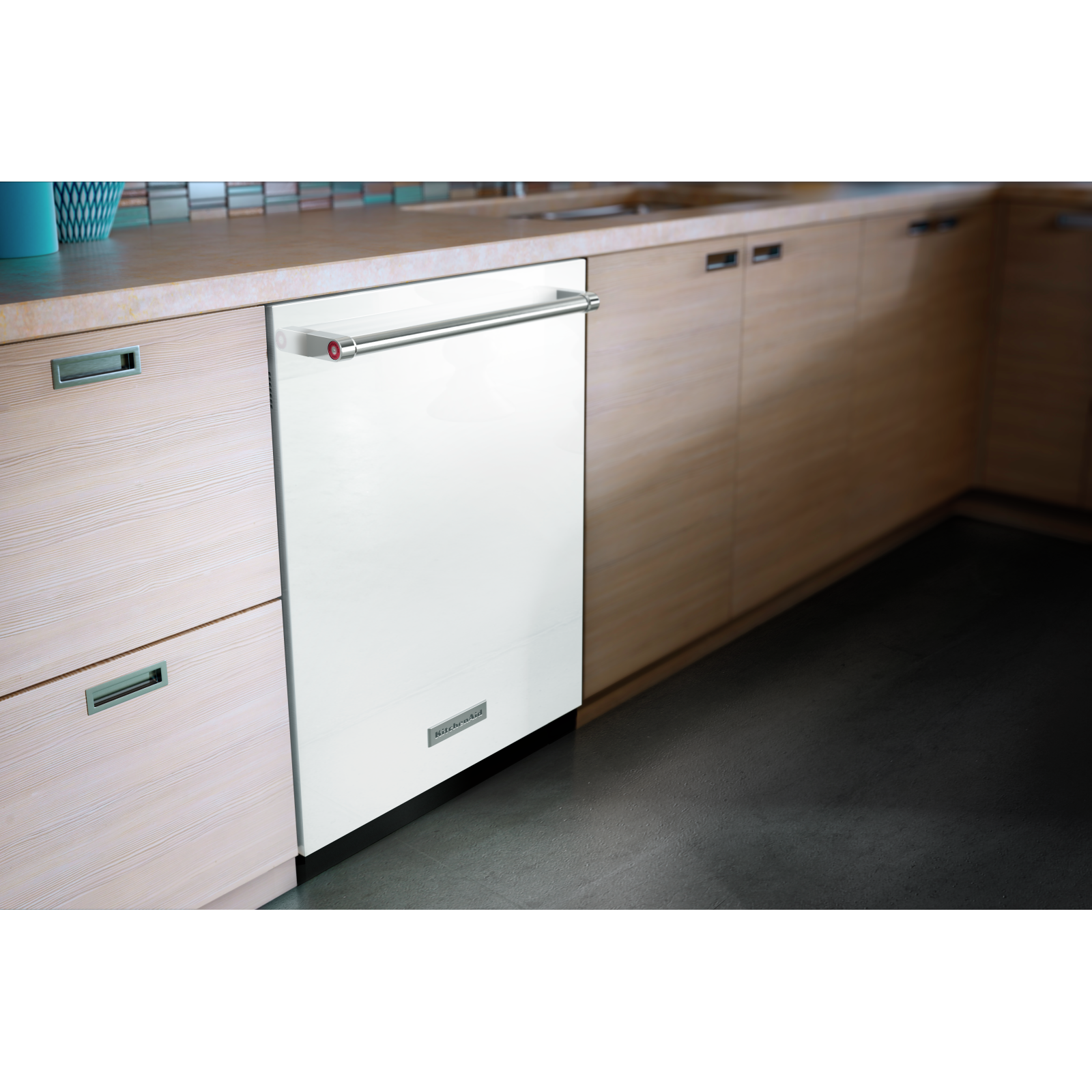 KitchenAid - 44 dBA Built In Dishwasher in White - KDTM404EWH