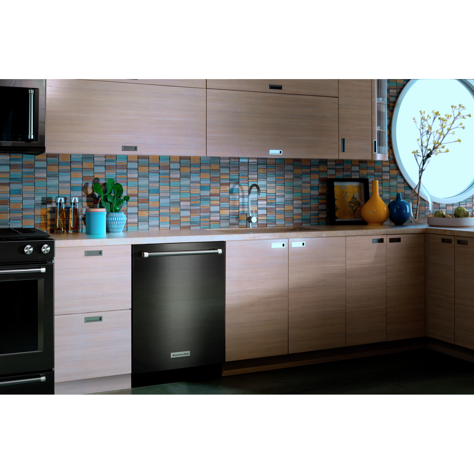 KitchenAid - 44 dBA Built In Dishwasher in Black Stainless - KDTM704EBS