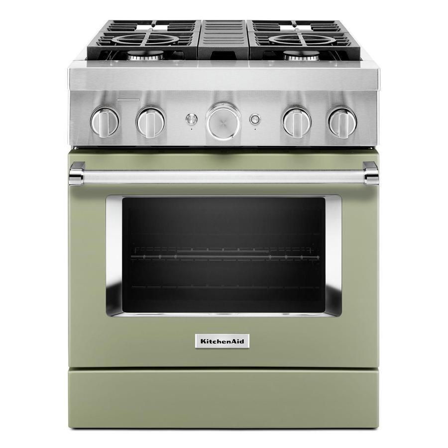KitchenAid - 4.1 cu. ft Dual Fuel Range in Green - KFDC500JAV