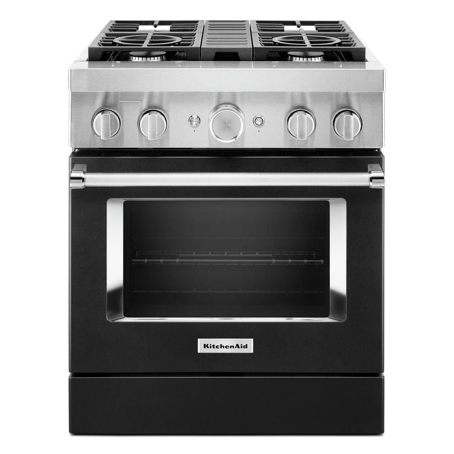 KitchenAid - 4.1 cu. ft Dual Fuel Range in Black - KFDC500JBK