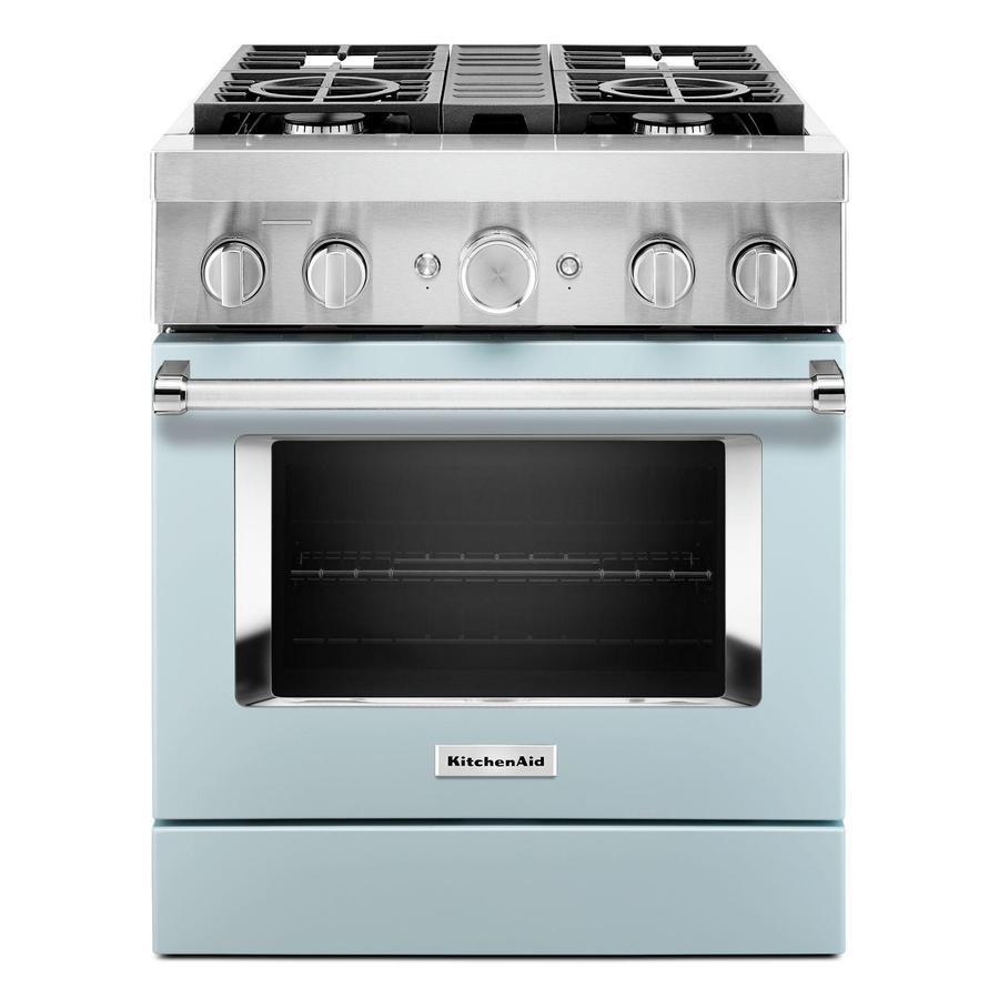 KitchenAid - 4.1 cu. ft Dual Fuel Range in Blue - KFDC500JMB