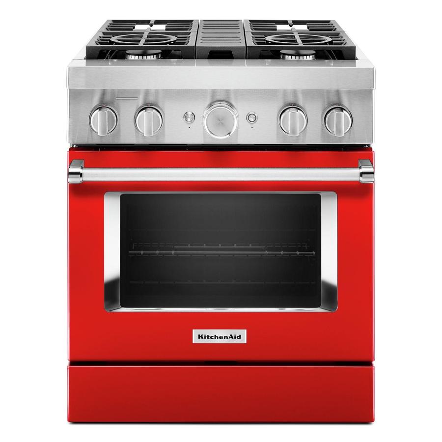 KitchenAid - 4.1 cu. ft Dual Fuel Range in Red - KFDC500JPA