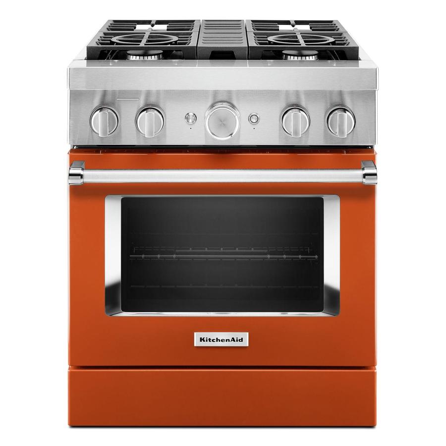 KitchenAid - 4.1 cu. ft Dual Fuel Range in Orange - KFDC500JSC