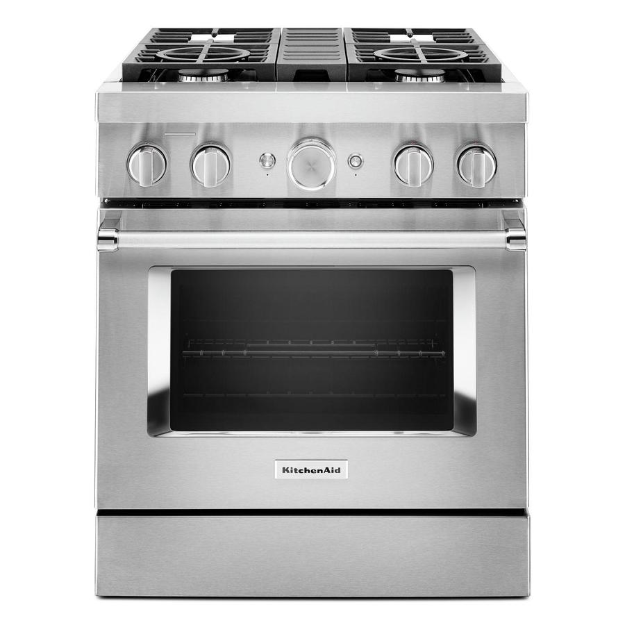 KitchenAid - 4.1 cu. ft Dual Fuel Range in Stainless - KFDC500JSS