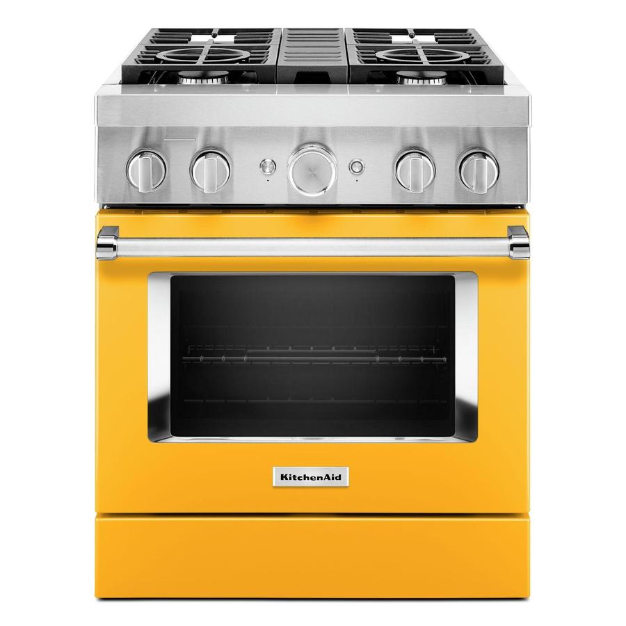 KitchenAid - 4.1 cu. ft Dual Fuel Range in Yellow - KFDC500JYP