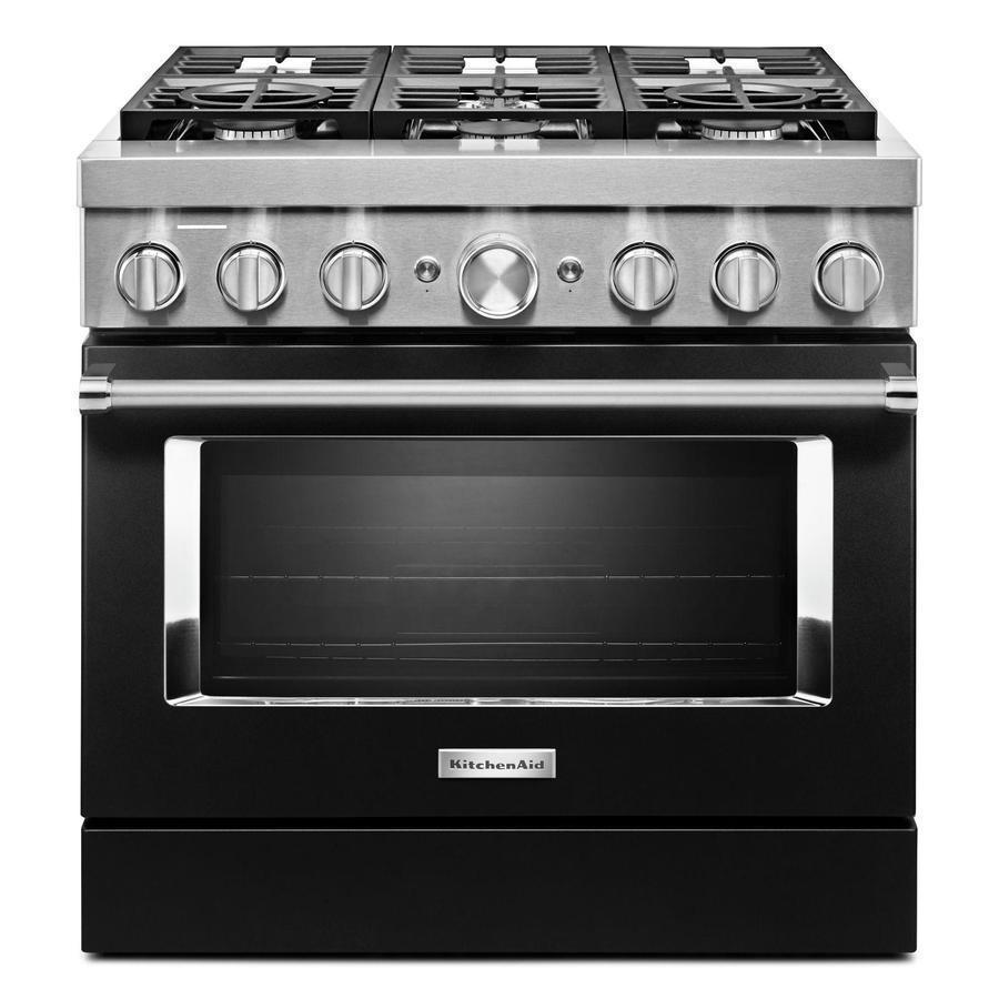 KitchenAid - 5.1 cu. ft Dual Fuel Range in Black - KFDC506JBK