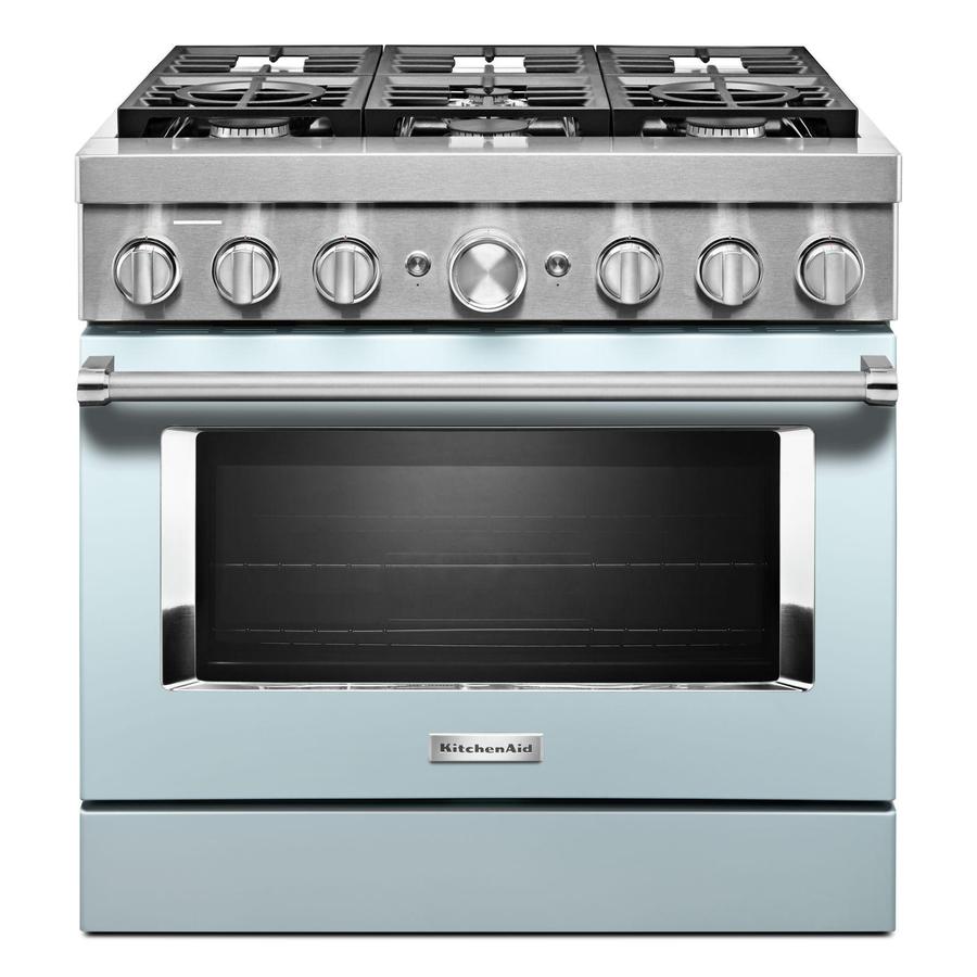 KitchenAid - 5.1 cu. ft Dual Fuel Range in Blue - KFDC506JMB