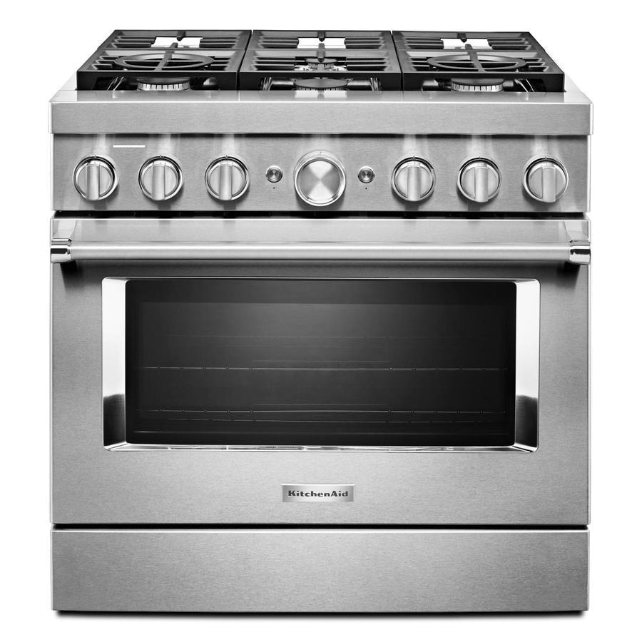 KitchenAid - 5.1 cu. ft Dual Fuel Range in Stainless - KFDC506JSS