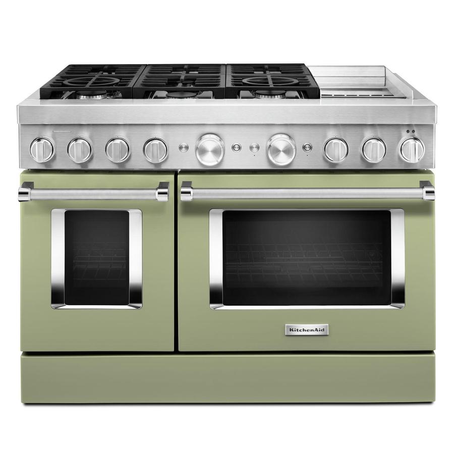 KitchenAid - 6.3 cu. ft Dual Fuel Range in Green - KFDC558JAV