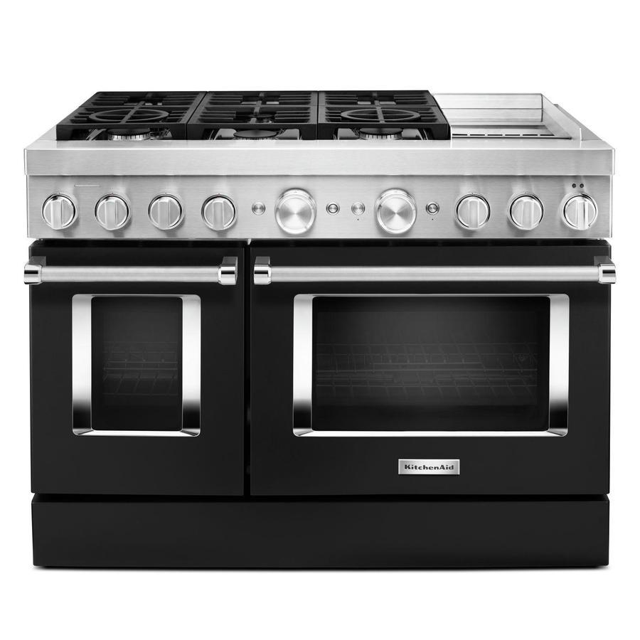 KitchenAid - 6.3 cu. ft Dual Fuel Range in Black - KFDC558JBK