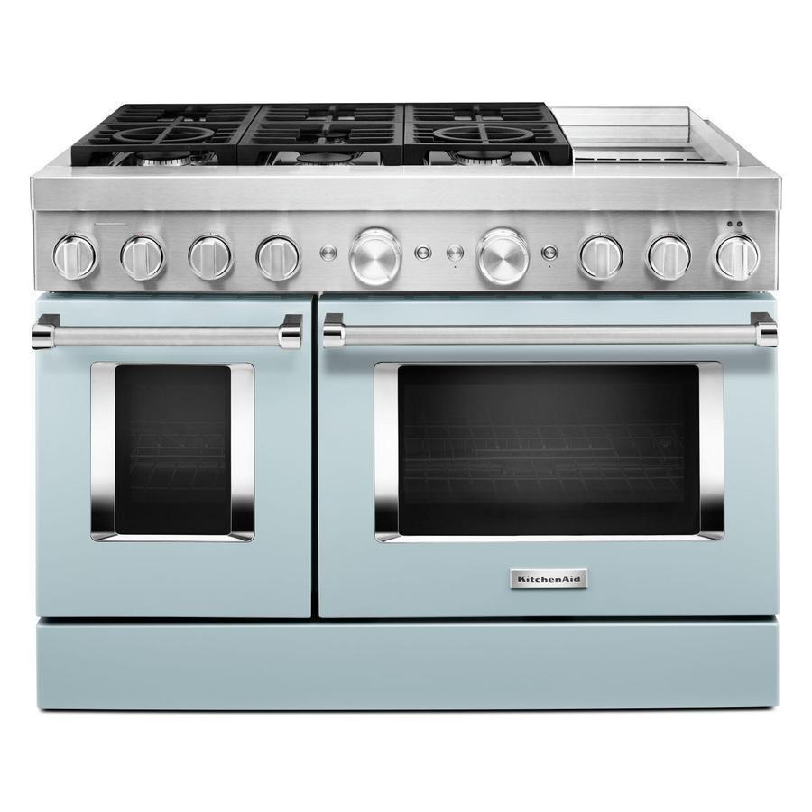KitchenAid - 6.3 cu. ft Dual Fuel Range in Blue - KFDC558JMB