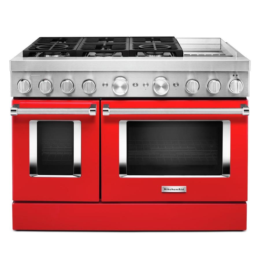 KitchenAid - 6.3 cu. ft Dual Fuel Range in Red - KFDC558JPA