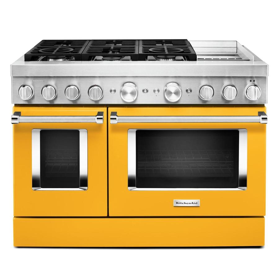KitchenAid - 6.3 cu. ft Dual Fuel Range in Yellow - KFDC558JYP