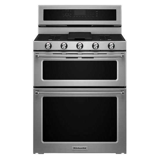 KitchenAid - 6.7 cu. ft Dual Fuel Range in Stainless - KFDD500ESS