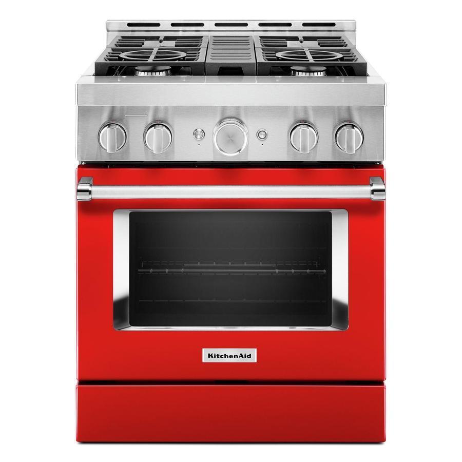 KitchenAid - 4.1 cu. ft Gas Range in Red - KFGC500JPA