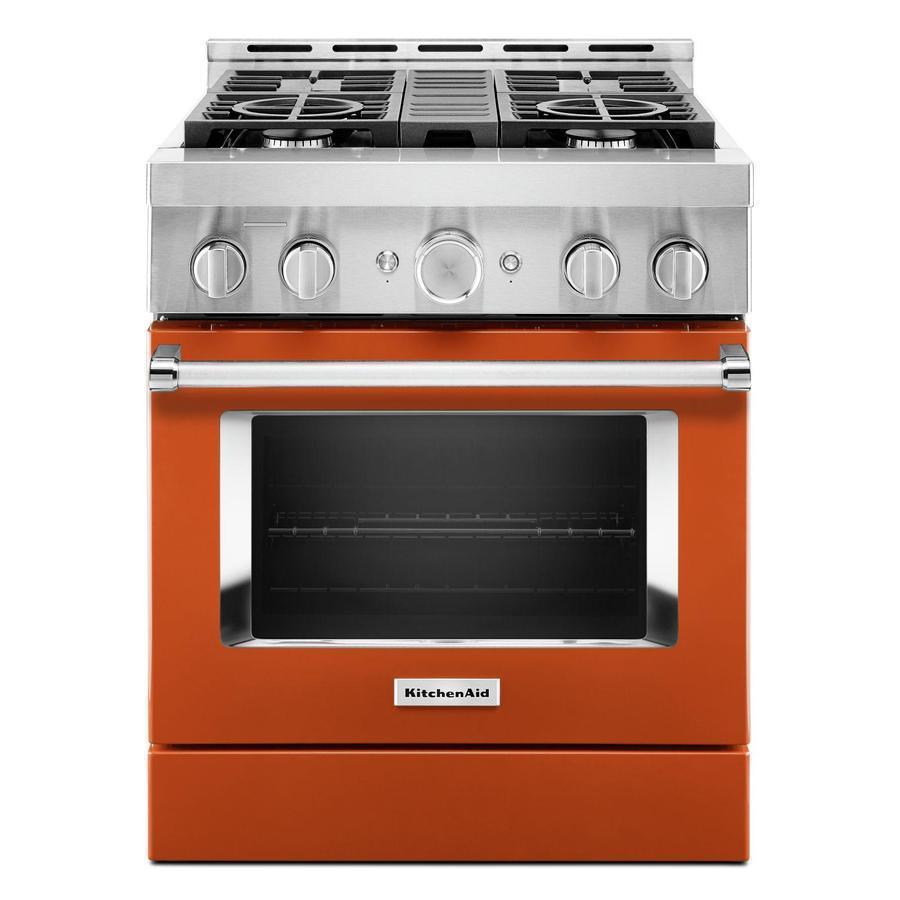 KitchenAid - 4.1 cu. ft Gas Range in Orange - KFGC500JSC