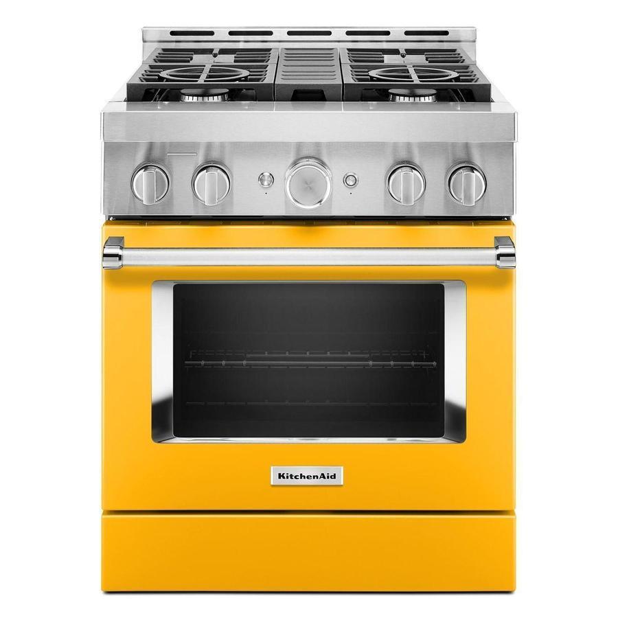 KitchenAid - 4.1 cu. ft Gas Range in Yellow - KFGC500JYP