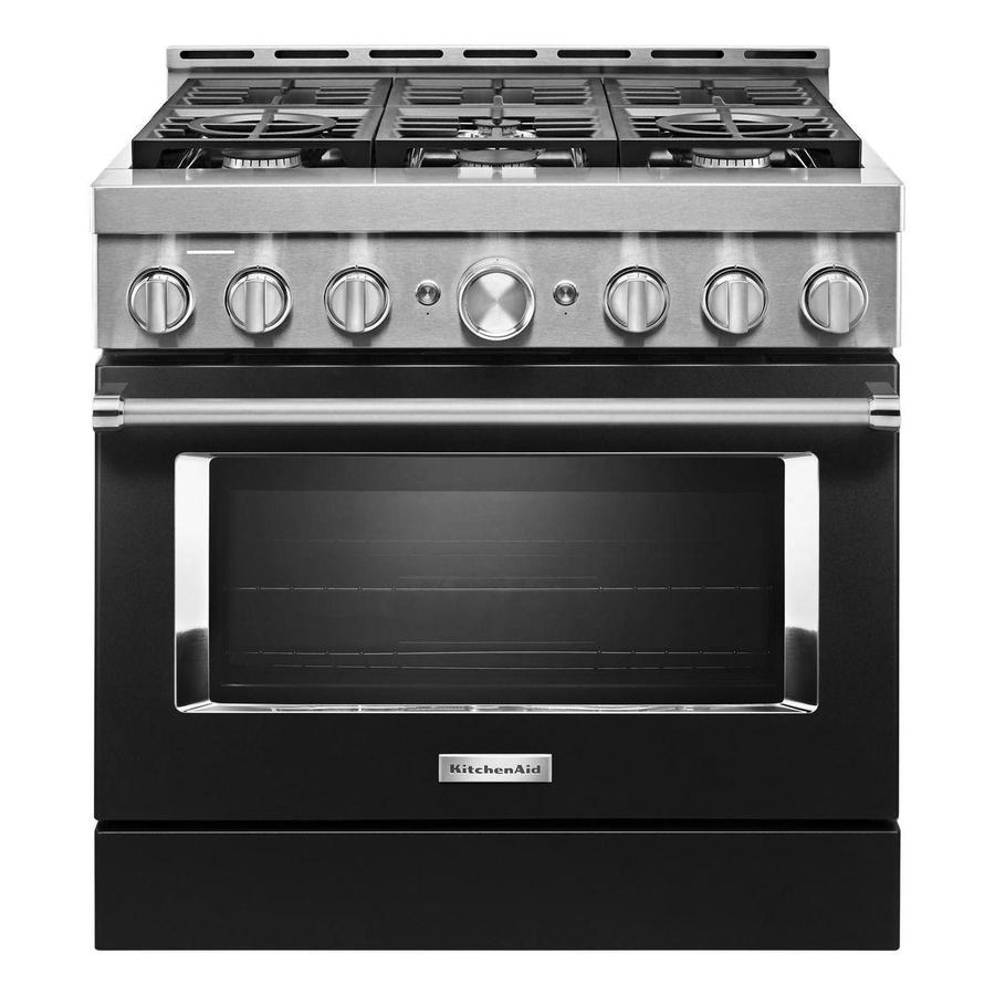 KitchenAid - 5.1 cu. ft Gas Range in Black - KFGC506JBK
