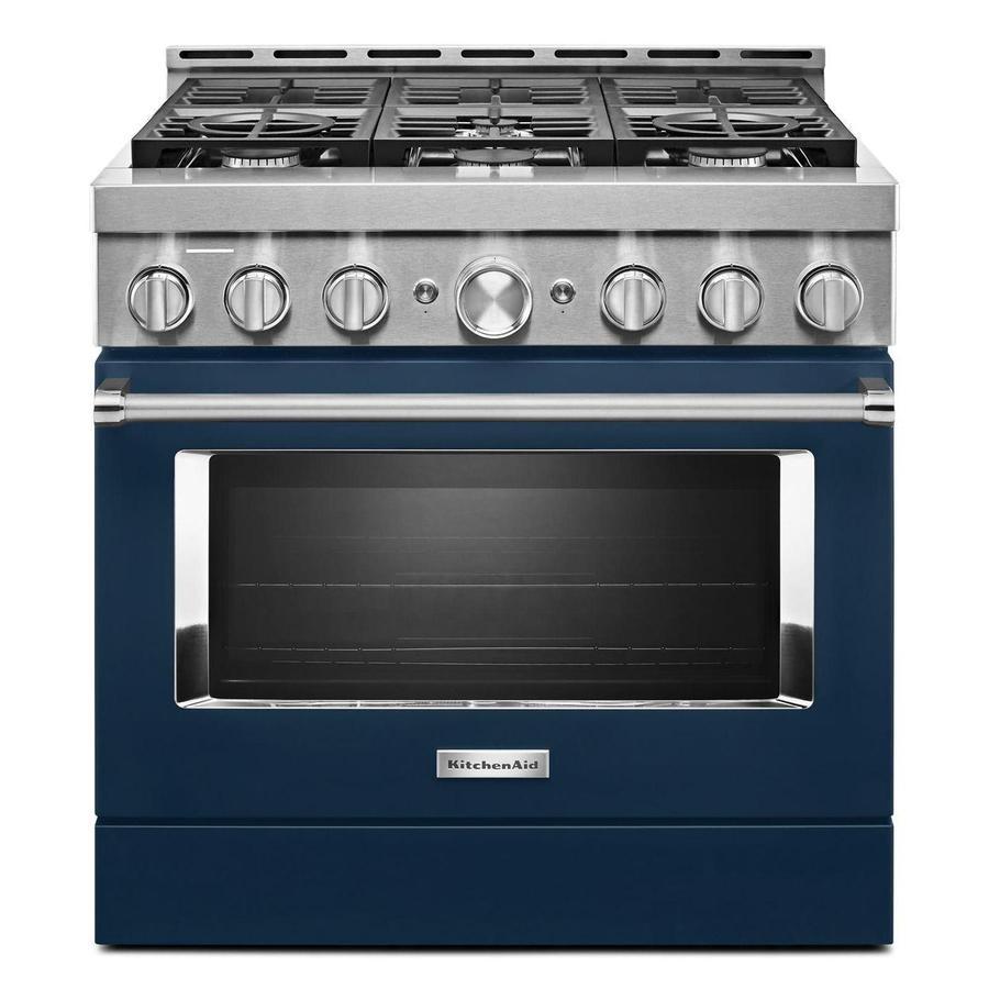 KitchenAid - 5.1 cu. ft Gas Range in Blue - KFGC506JIB