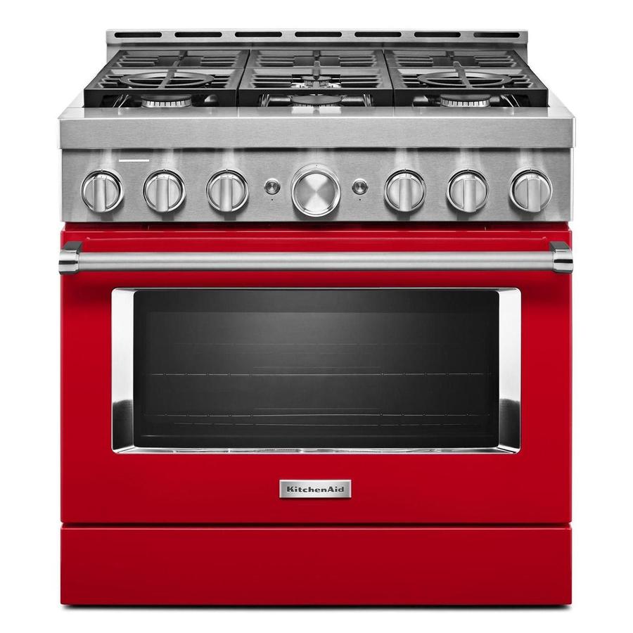 KitchenAid - 5.1 cu. ft Gas Range in Red - KFGC506JPA