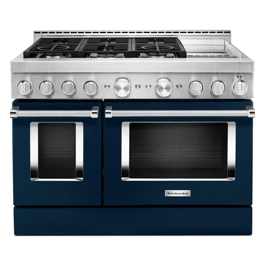 KitchenAid - 6.3 cu. ft Gas Range in Blue - KFGC558JIB