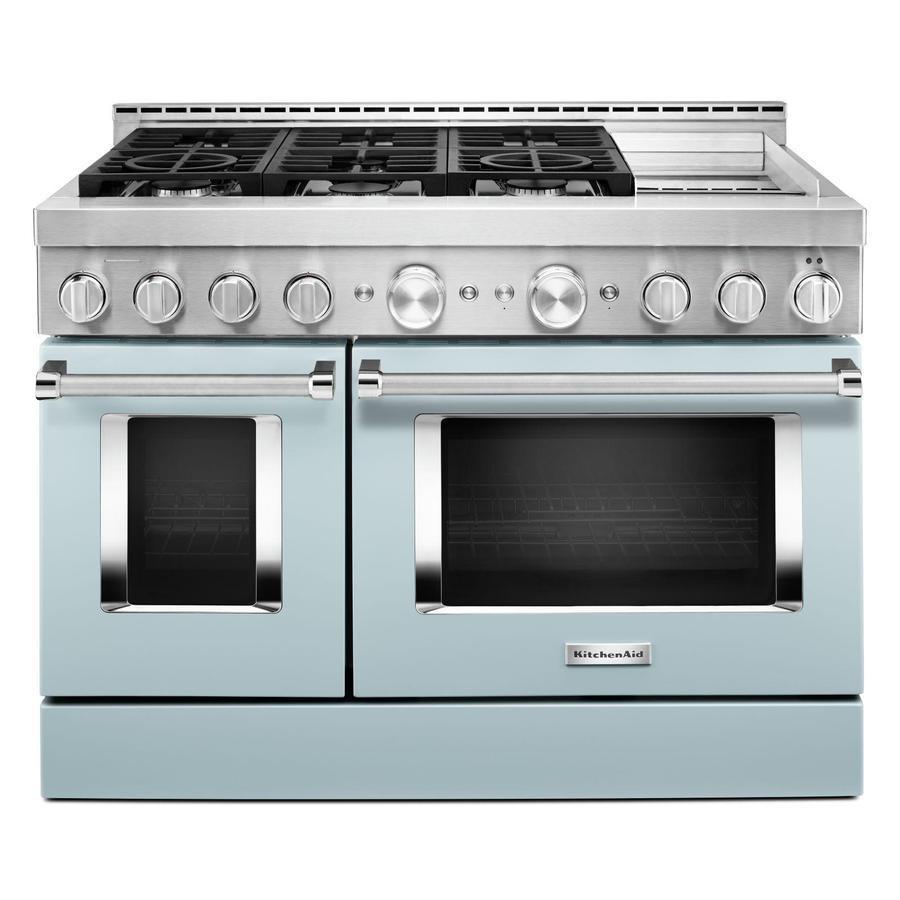 KitchenAid - 6.3 cu. ft Gas Range in Blue - KFGC558JMB